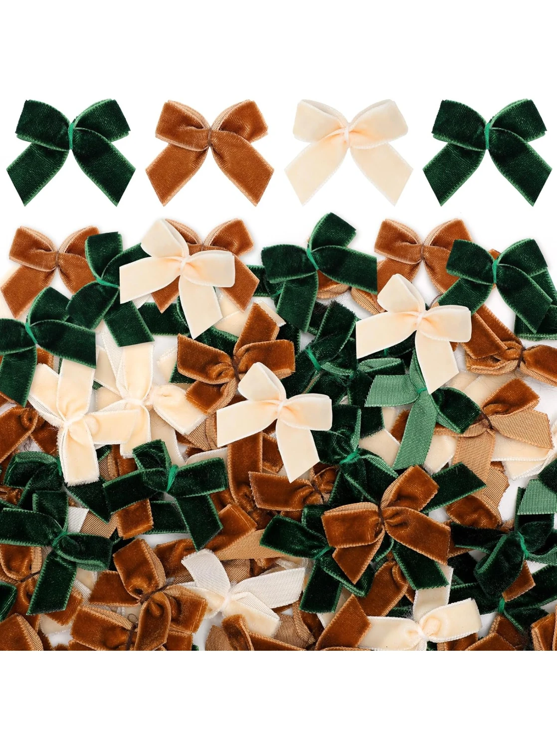 120 шт. Мини-бархатные рождественские банты  для поделок