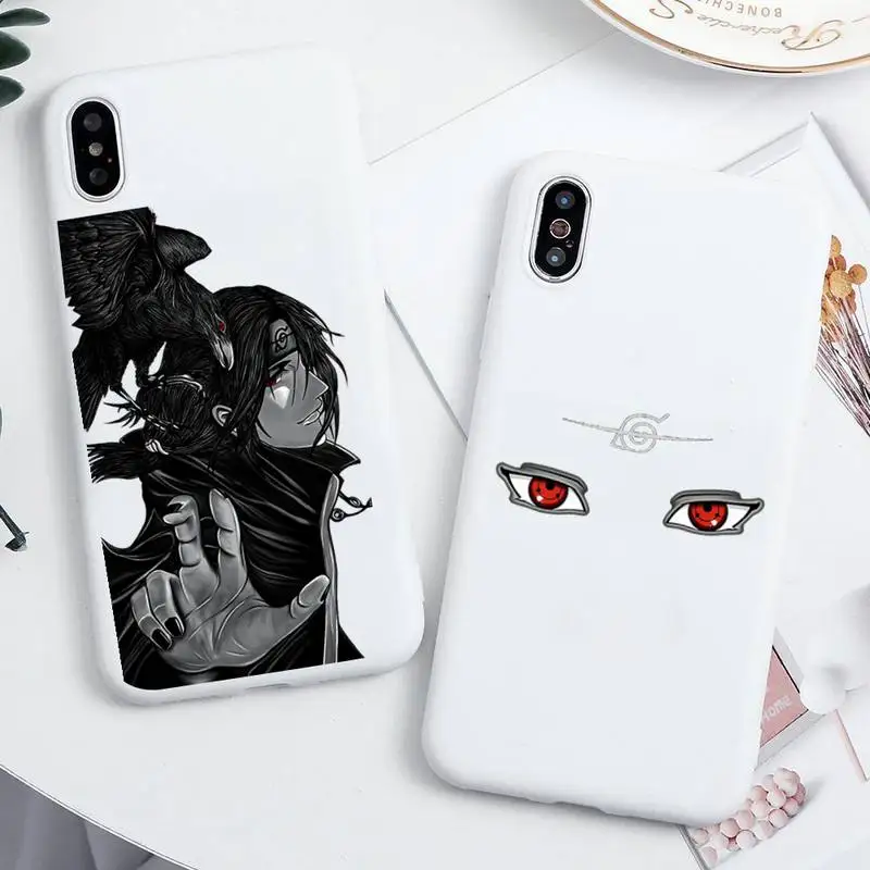 

Naruto Akatsuki Uchiha Itachi Phone Case For iphone 13 12 11 Pro Max Mini XS 8 7 6 6S Plus X SE 2020 XR white Silicone cover