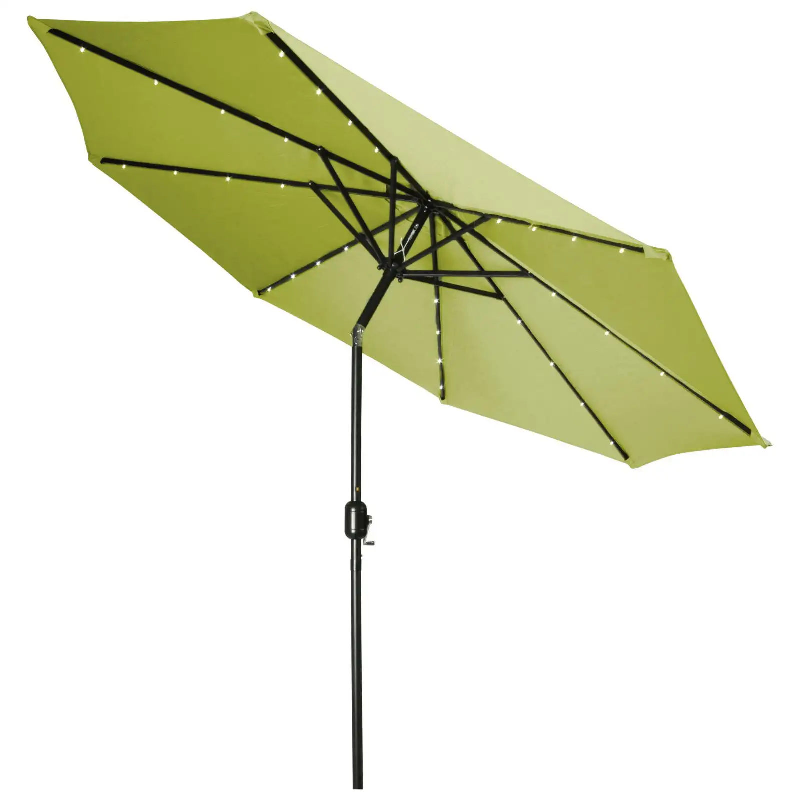 

Deluxe Solar Powered LED Lighted Patio Umbrella - 9' - (Light Green)