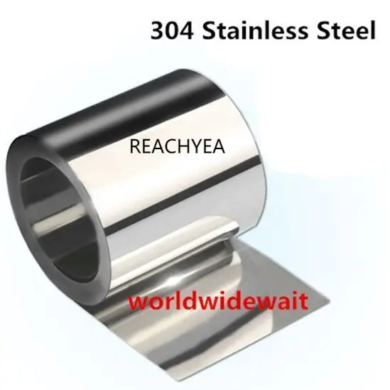 

1pc Stainless Steel S304 Thin Plate Sheet Foil 0.05mm - 0.25mm x 100mm x200mmx300mm Length 1000mm