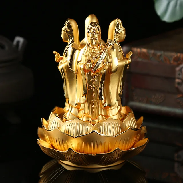 

Chinese Guanyin God of Wealth Metal Ornaments Feng Shui Crafts Car Decorations Home Living Room Desktop Decor Lucky Money Gifts