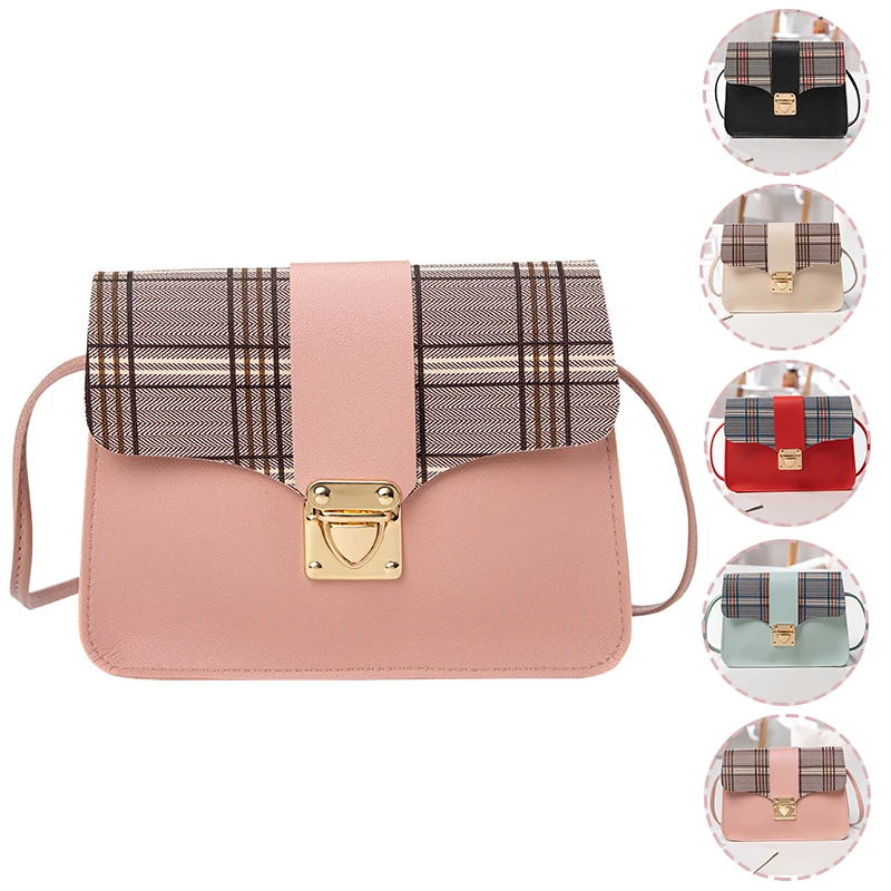

Women's Bag 2022 Trend PU Plaid Shoulder Bags for Women New Fashion Small Square Bag High Quality Hardware Hasp Sweet Girls