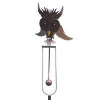 wing flapping owl wind sculptures spinners wing flapping kinetic metal owl decorative garden stakes iron decorative garden
