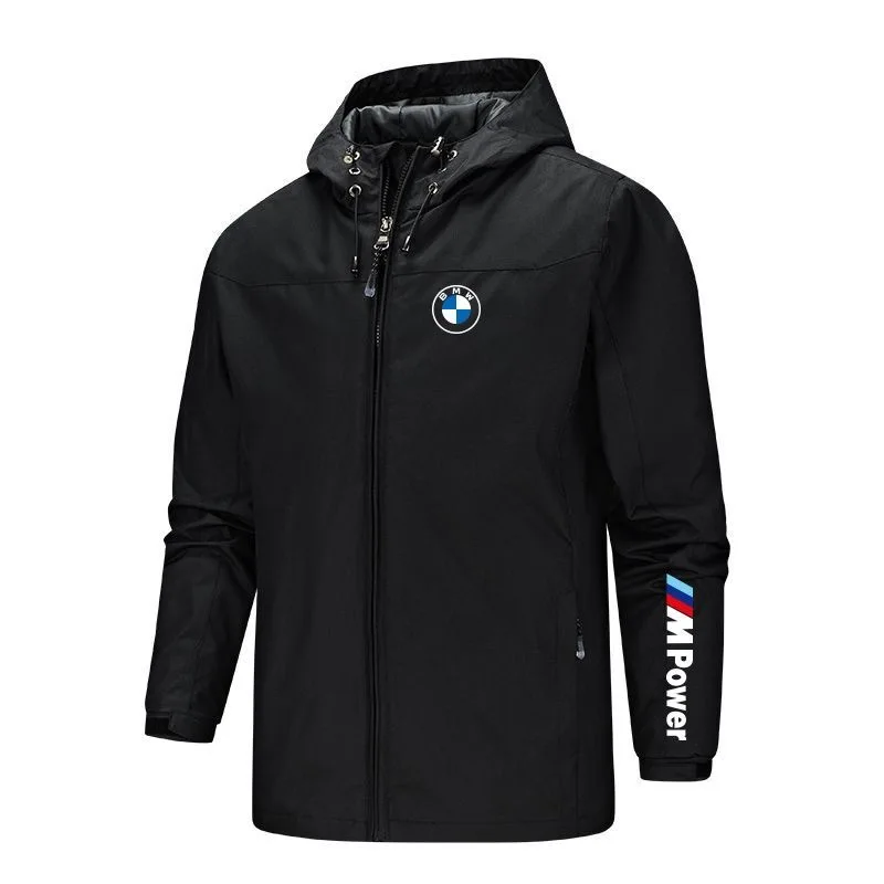 Мужская куртка BMW весенне-осеннее ветрозащитное пальто на молнии однотонная