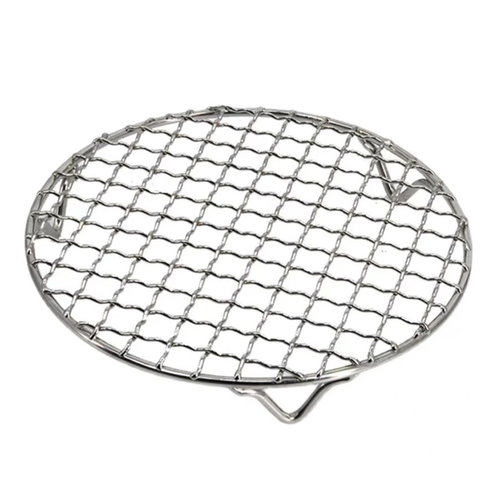 

Round Home Kitchen Cooking Stainless Steel Baking Tray Mesh BBQ Grill Rack Non Stick Oven Roasting Outdoor Camping Picnic