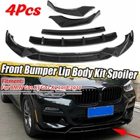 4pcs car front bumper lip splitter diffuser spoiler guard bumper lips protection cover trim kit for bmw g01 x3 g02 x4 2018 2020
