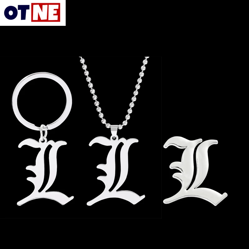 

Anime Death Note L Lawliet Old English Letter Brooch Pin Punk Women Men Badge Backpack Collar Lapel Alloy Jewelry Accessories