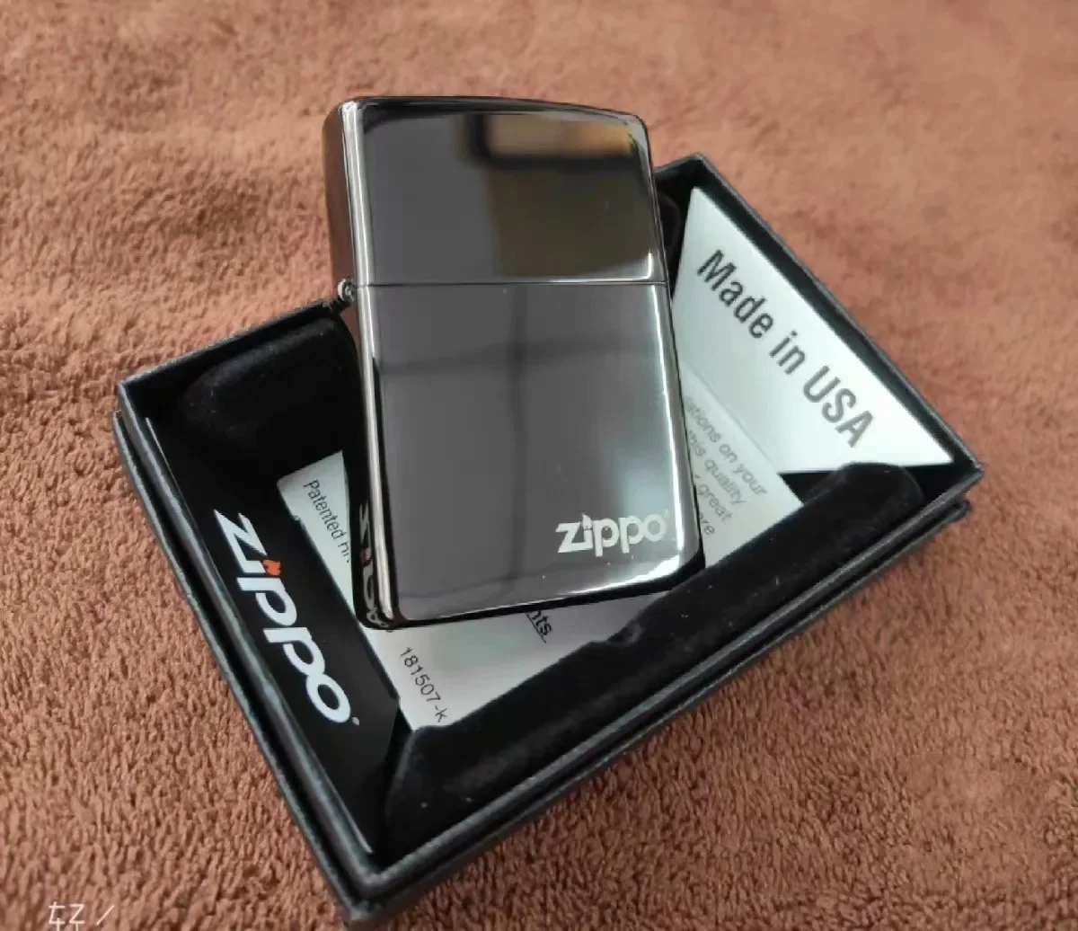 Зажигалка Zippo Black Ice с логотипом ветрозащитная Коллекция в коробке