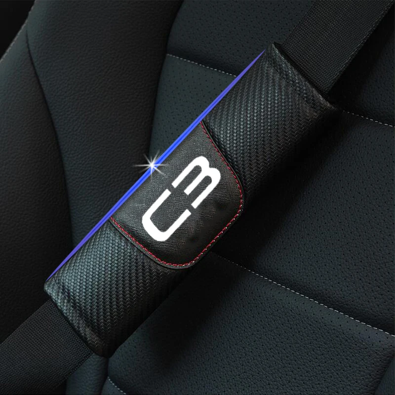

For Citroen C3 Fashion Carbon Fiber Leather Car Seat Belt Cover Car Seat Belt Shoulder Pad Car Decor Car Accessories Interior