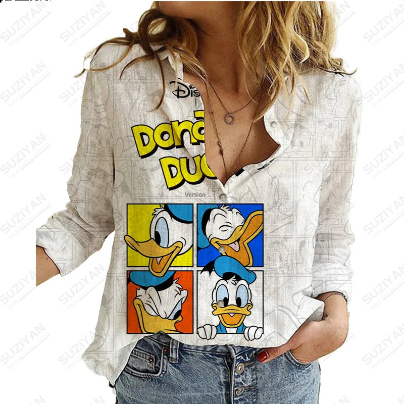 

2023 New Spring and Autumn Long Sleeve Button Up Shirt Coat 3D Printed Loose and Comfortable Harajuku Fit Large Disney Halloween