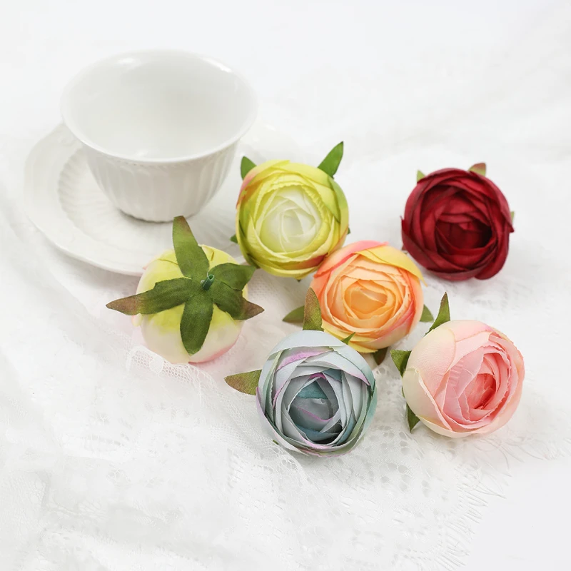 

10PCS 5CM All Inclusive Flower Bud Small Camellia, High-end Artificial Rose, Artificial Flower Small Fresh Clothing Accessories
