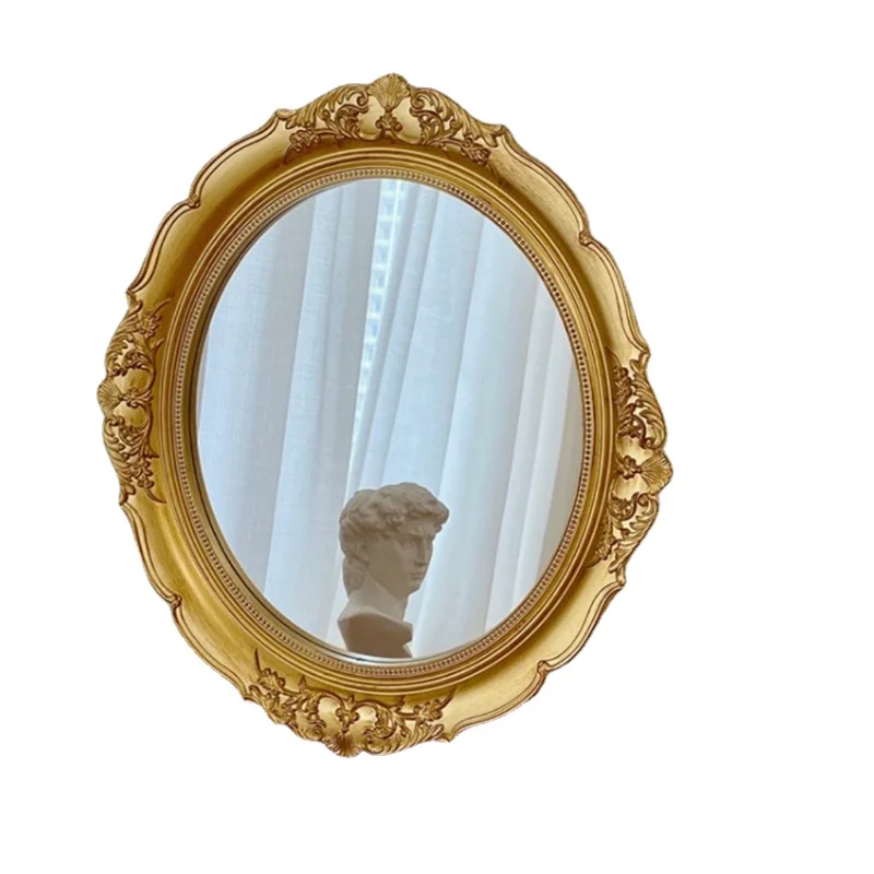 

1Pc Photography Prop Decorative Mirror Vintage Mirror Retro Style Mirror Makeup Tool for Home Storage Decor Wall