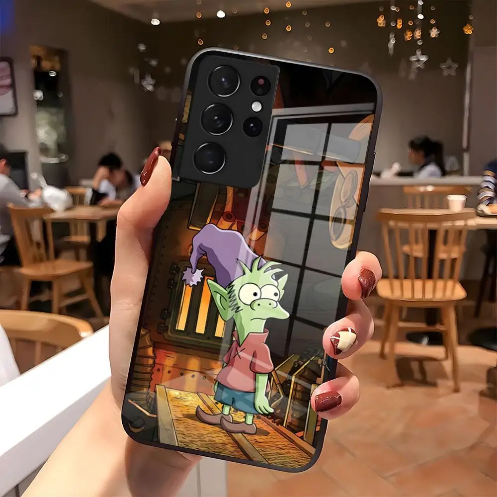 Фото Чехол для телефона Cartoon-D-Disenchantments для Samsung S26 S25 S24 FE S23 S22 S21 Plus S20 Ultra Note20Ultra, черное стеклянное покрытие. №4