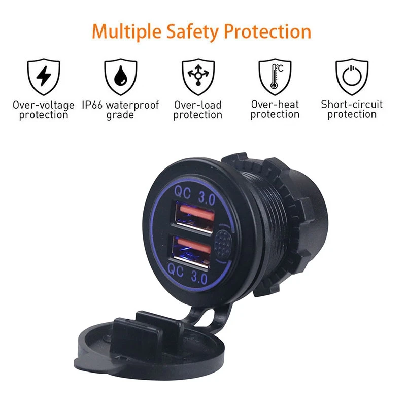 Автомобильное зарядное устройство с двумя USB-портами 12 В/24 В 36 Вт