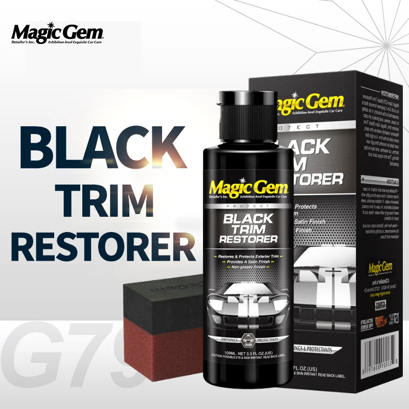

Реставратор пластика Magic Gem G79 для автомобильной резины, долговечный восстанавливающий концентрированный жидкий глянцевый бампер, восстановитель черной отделки