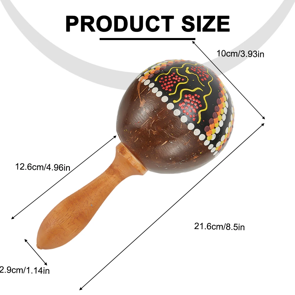 

Brand New Maracas Sand Hammer Coconut Shell Develop Musicality For Band Party Hand Painted Design Percussion Toy