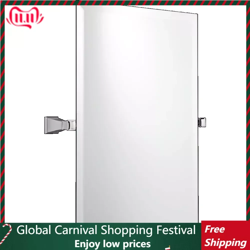 

26" x 22" Square Tilt Bathroom Mirror, Chrome