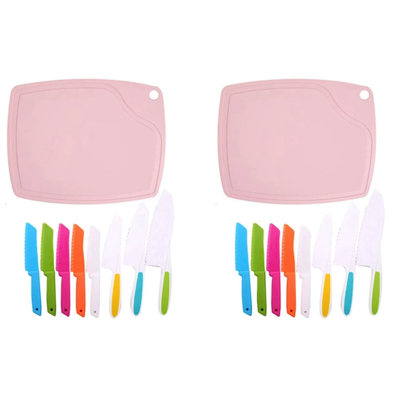 

Детский набор для приготовления пищи, пластиковые безопасные детские поварские ножи и разделочная доска, Детские ножи для фруктового салат...