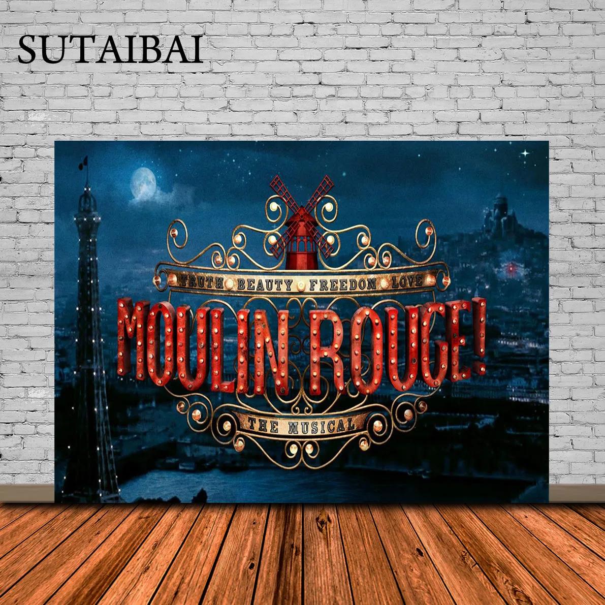 

Custom France Paris Moulin Rouge Eiffel Tower Birthday Party Photo Background Wall Decoration Photography Backdrops Vinyl