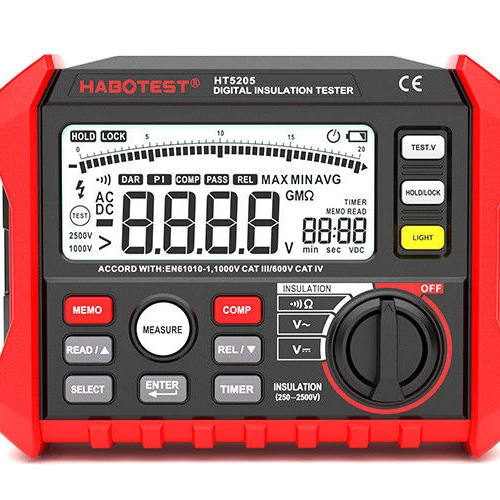 

Hot Selling HT5205 2500V Megohmeter Digital Insulation Tester Multimeter