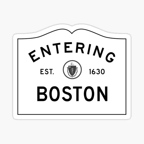 

Entering Boston 5PCS Stickers for Art Print Stickers Wall Cute Water Bottles Living Room Funny Luggage Anime Room Bumper
