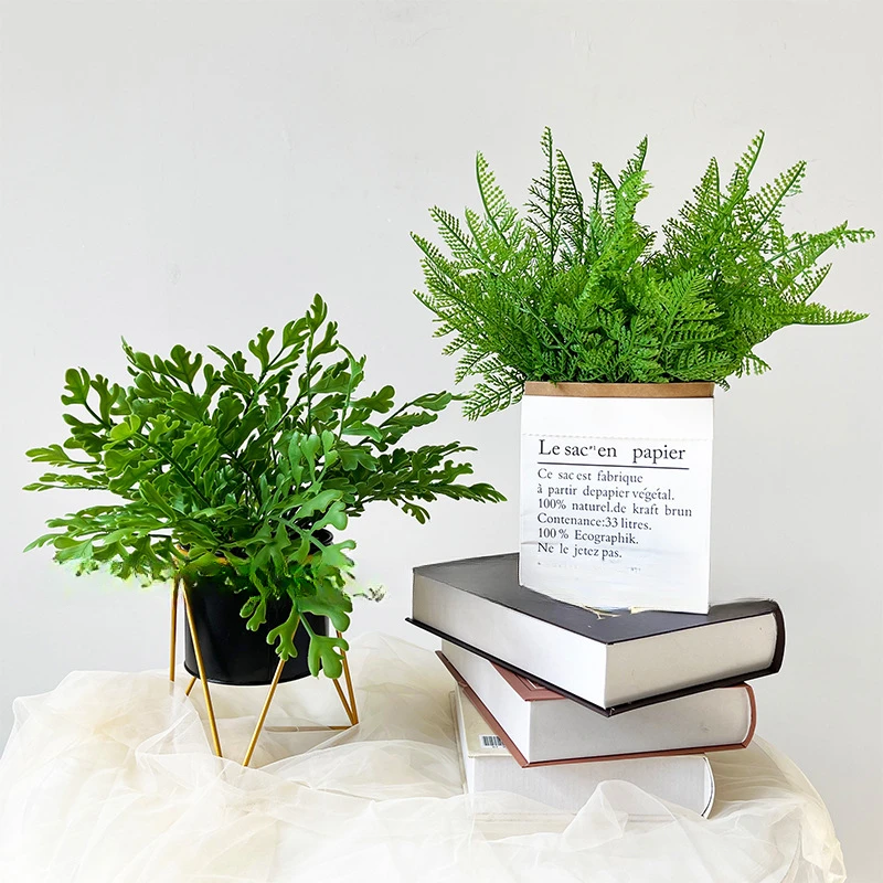 

56cm Latex Fake Green Plant Deer Horn Fern Persian Leaves Simulation Plants Floral Artificial Leaves DIY Wedding Decor Props