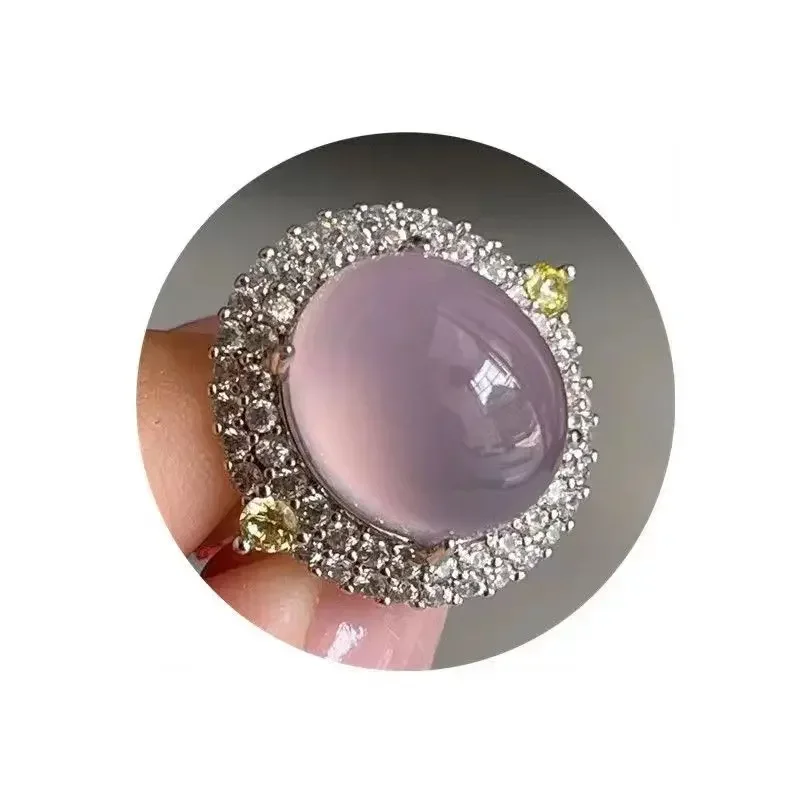 Классические кольца из натурального халцедона для женщин изысканная