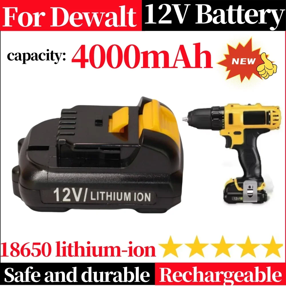 Литий-ионный аккумулятор для электроинструментов 12 В 4000 мАч Dewalt DCB120 DCB127 DCB121 DCB100