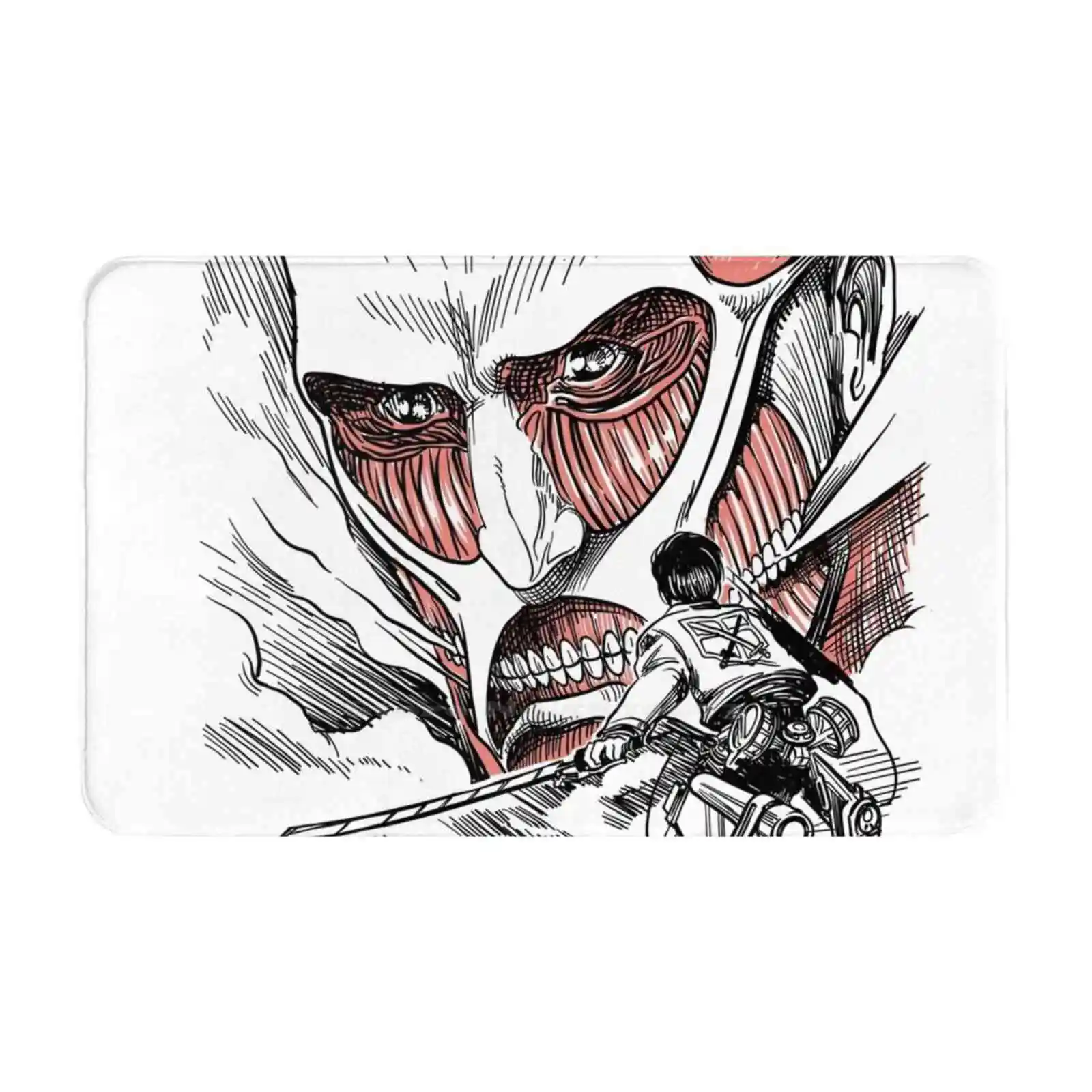 Гигантский Убийца 3D товары для дома коврик ног атака на Титанов Эрена Jeager Ackerman