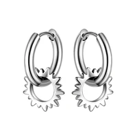 jewelry summer new street beat hip hop fashion trend popular versatile stainless steel gear earrings