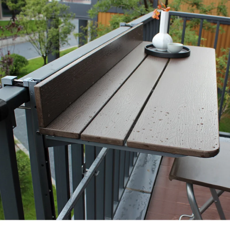 

balcony flower rack hanging space-saving bar counter Railing folding table customized window guardrail hanging table