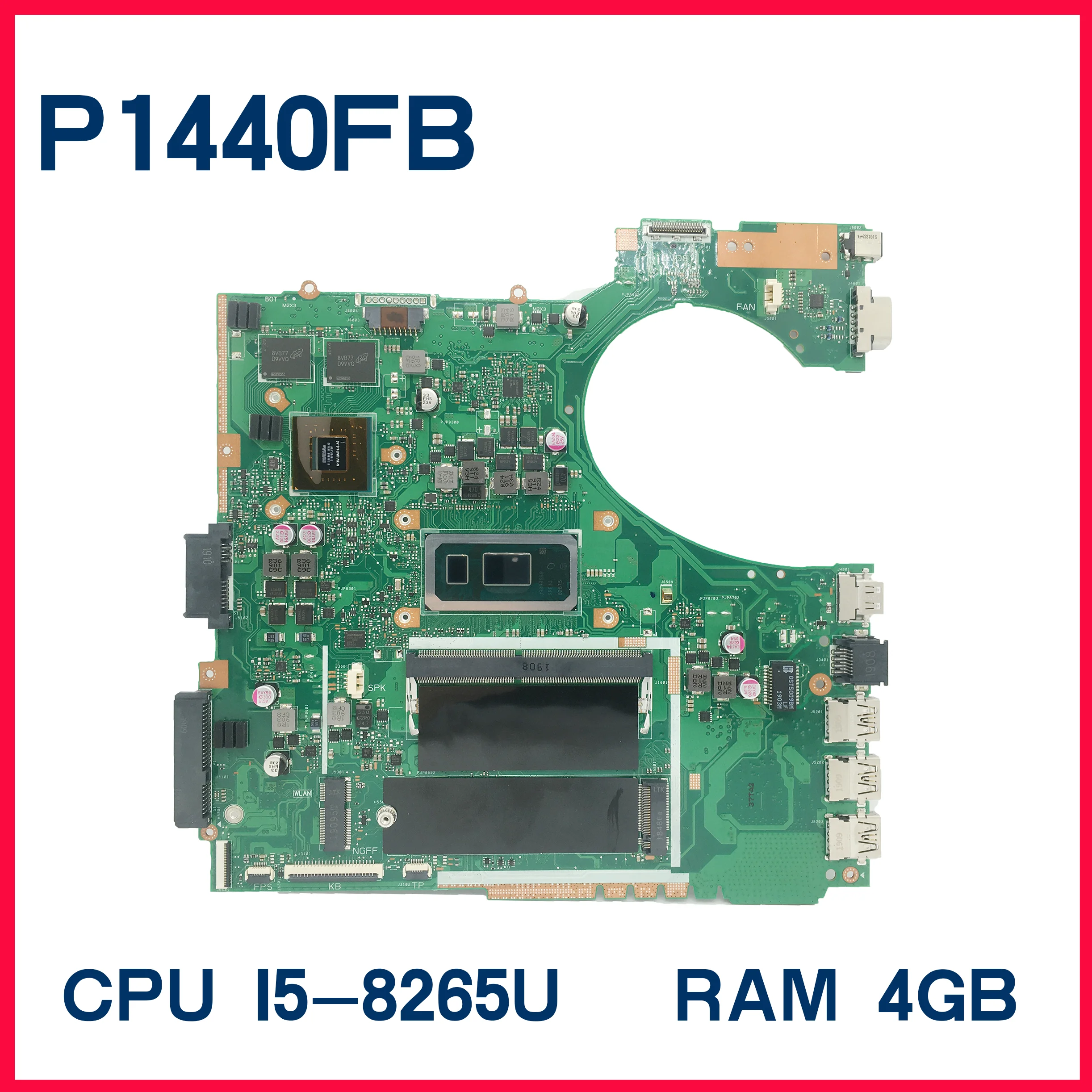 

KEFU P1440F MAINboard For ASUS ExpertBook P1440FB PRO P1440 Laptop Motherboard With I5-5265U 4G/RAM 100% Working Well