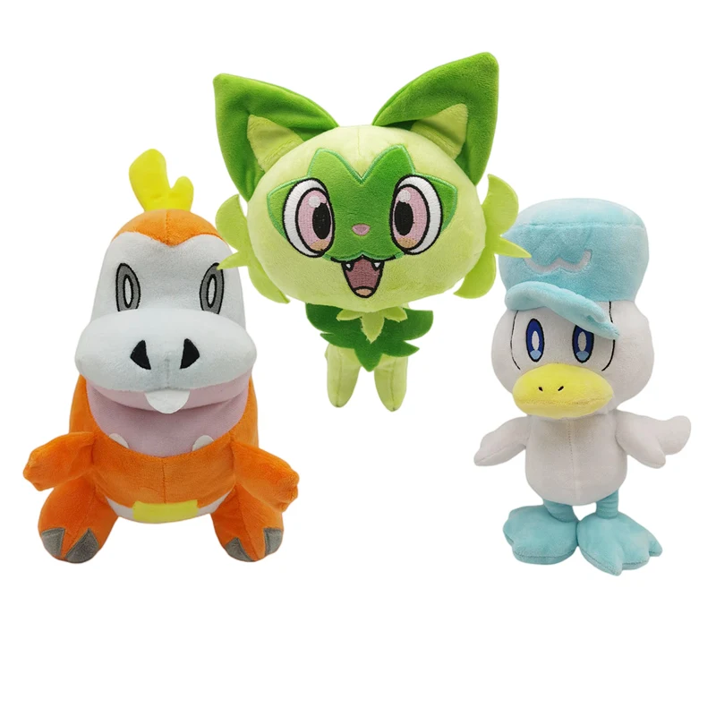 

10-14inch Pokemon plush toy doll Lovely Sprigatito Fuecoco Quaxly Pokemon stuffed toys child birthday Gift
