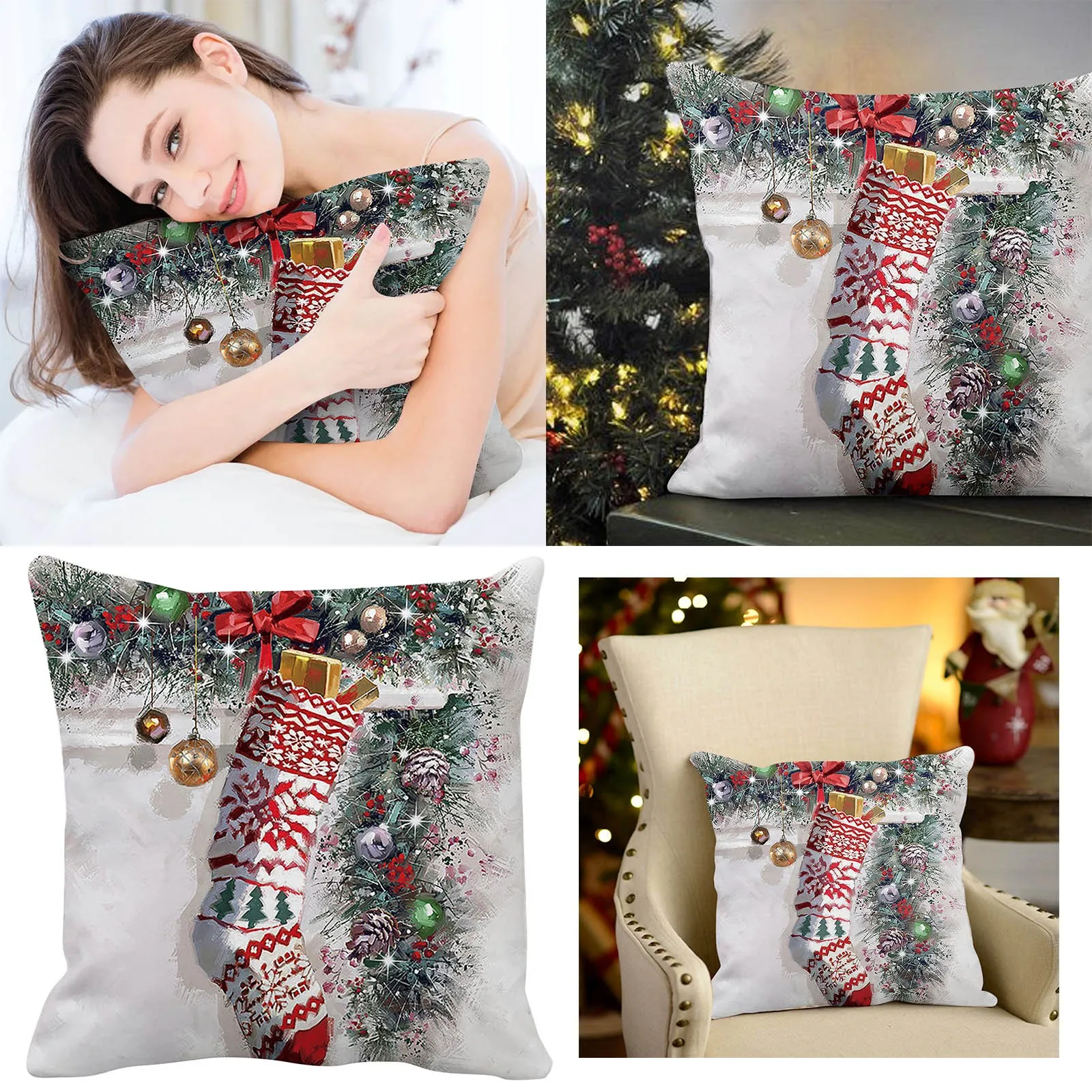 

Pillow Envelopes Christmas Decorations Christmas Pillow Covers 18 X 18 Inches Set Of 4 Xmas Series Cushion Toddler Pillow Case