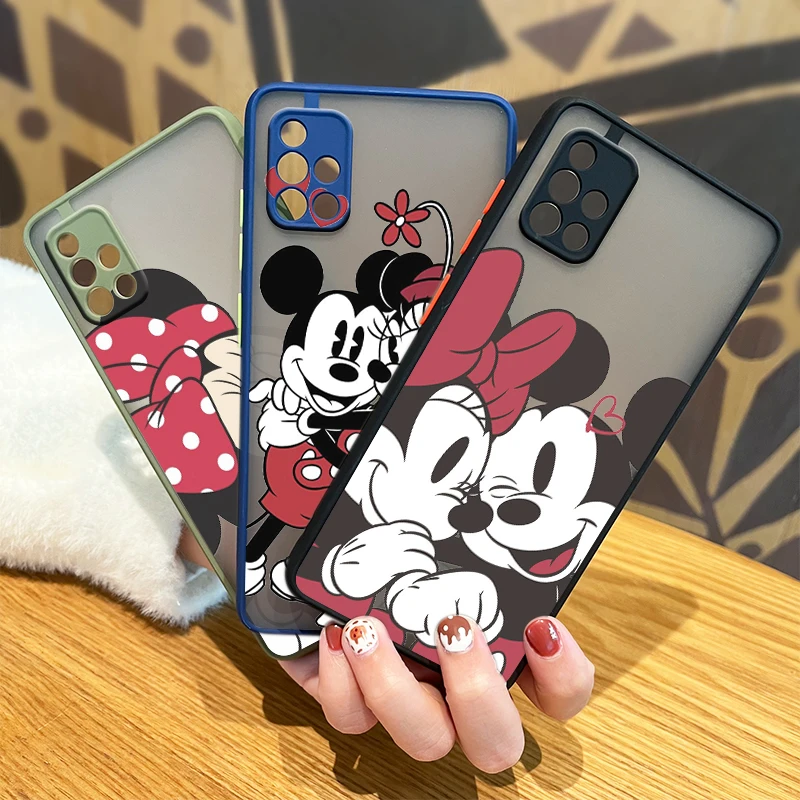 

Mickey Mouse Love Anime For Samsung Galaxy A72 A52 A71 A51 A70 A32 A21S A03S A02S A12 4G 5G Frosted Translucent Phone Case Cover