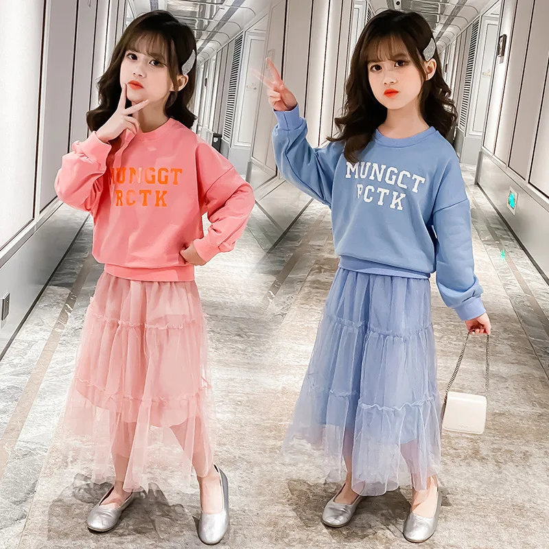

Spring And Autumn Girls Cotton Suits New Western Style Children's Skirts Fashionable Big Boys Little Girls Super Fairy Skirts
