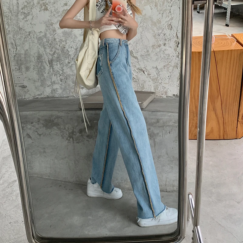 Women Casual High Waist Plus Size Summer Denim Pants 2023 New Wide Leg Jeans Streetwear Vintage Loose Blue Boyfriend Trousers