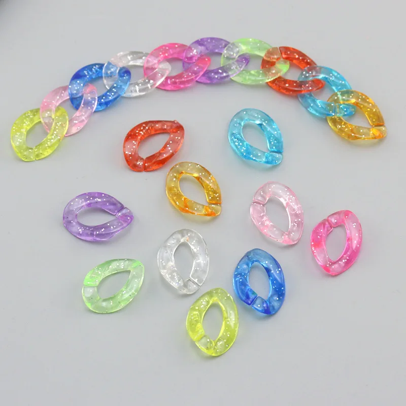 Акриловые Красочные звенья цепи пластиковое уплотнительное кольцо бисер декор