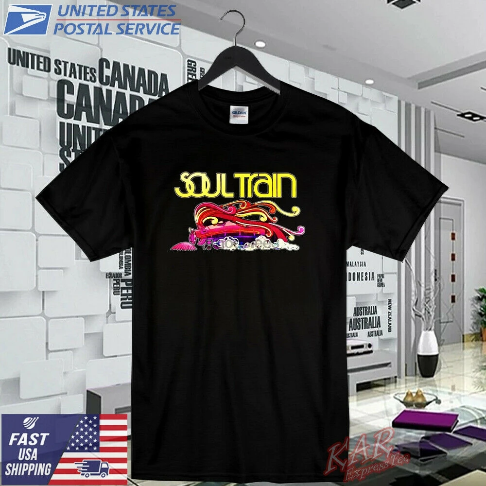 Черная футболка с логотипом музыкального шоу Soul Train |