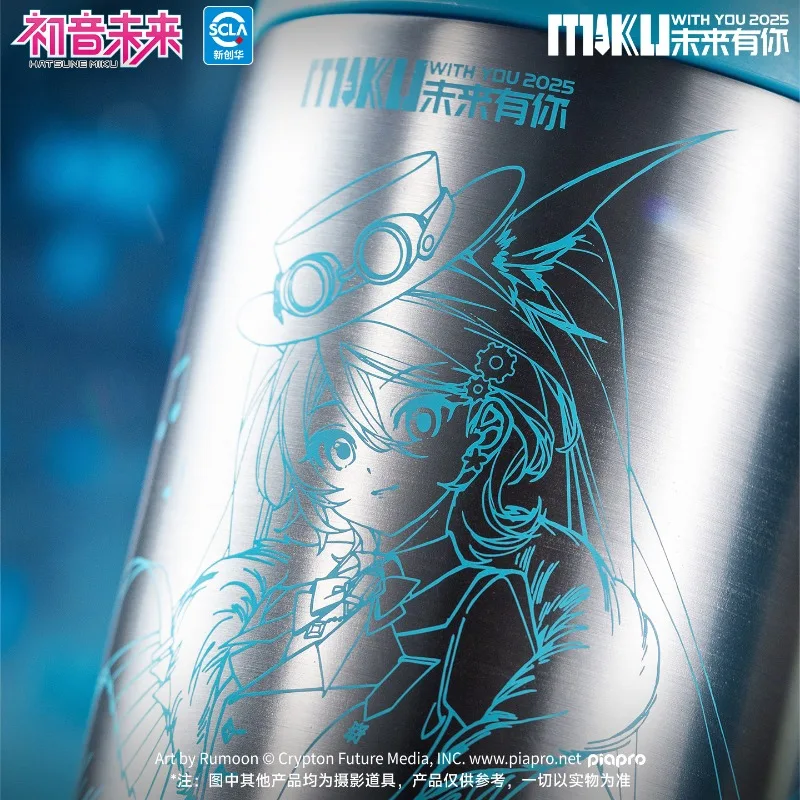 Фото Мультяшная аниме-кружка Hatsune Miku, термос с соломинкой, студенческая кружка для воды большой емкости, стильная кружка из нержавеющей стали, подарок на день рождения №3