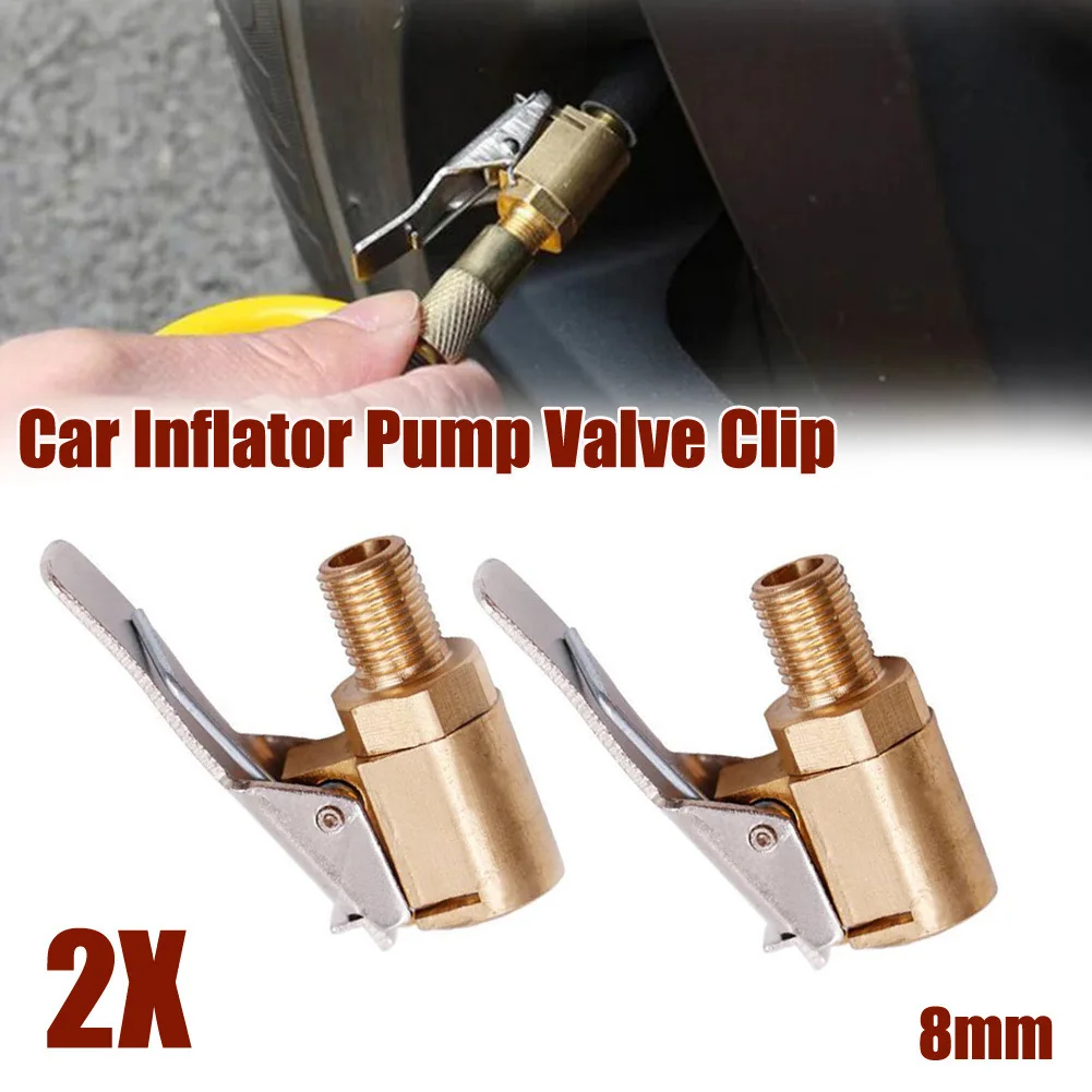 

2pc 8mm Tyre Valve Air Tire Chuck Inflator Pump Connector Adapter Clip On Car Tire Inflator Tire Valve Connector Adapters