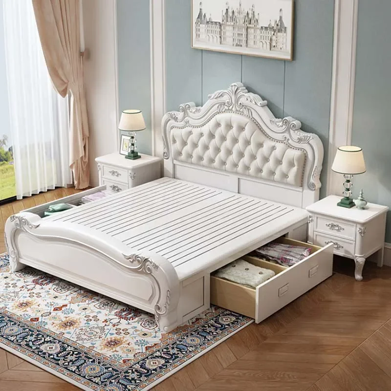 Многофункциональная кровать для пары европейская эстетичная роскошная спальни