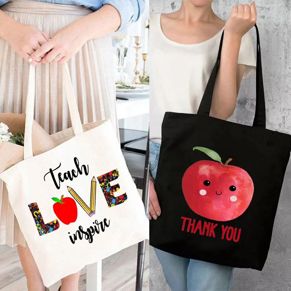 

Personalised Thank You Teacher Rainbow Tote Bag Book Bag Any Custom Name Gift School Leaving Present for Teacher Mothers Day