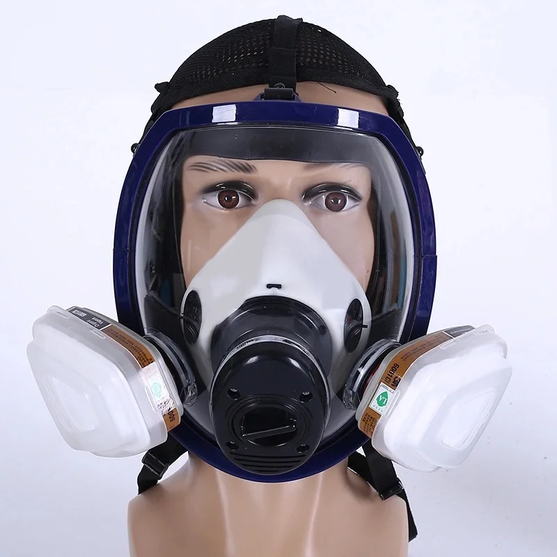 

Working chemical gas mask, 6800 full face mask, respirator, full face mask with carbon filter. Industrial, spray paint