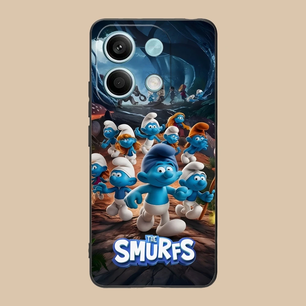 Smurfs Smurfette Smart Mobile Phone Case для Xiaomi POCO M6 M5 M4 M3 X6 X5 X4 X3 F6 F5 F4 F3 F2 C40 Pro GT 5G Черный чехол