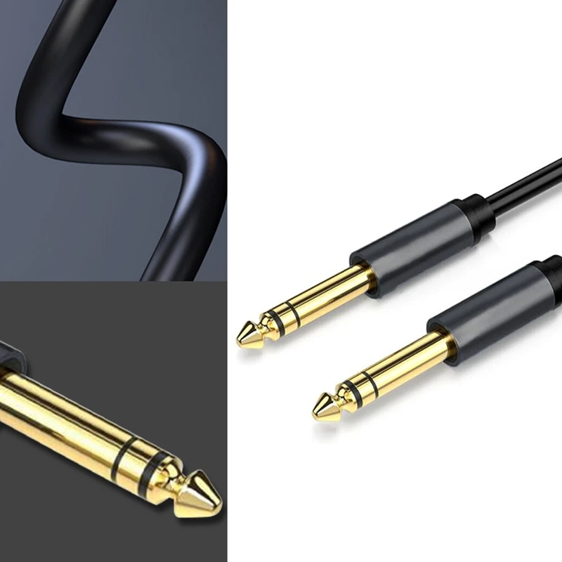 

6.5Mm Jack Audio Cable PVC 6.35 Jack Male To Male Aux Cable For Guitar Mixer Amplifier Bass 6.35 Mm