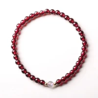 2022 new handmade 4mm garnet strand bracelets for women natural moonstone jewelry bohemia pulsera