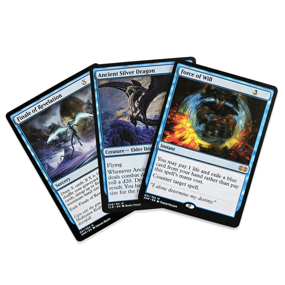 Фото Редкие эксклюзивные магические голографические игровые карты TCG - Финал Откровения/Древний Серебряный Дракон/Сила Воли - Игрушки, хобби, подарки для мальчиков №2