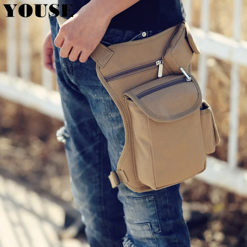 

Male Fanny Pack Men Belt Pouch Husband Bags Hip Sack Waist Designer Purse Leg Tactical Thigh Motorcycle Canvas Cycling Outdoors