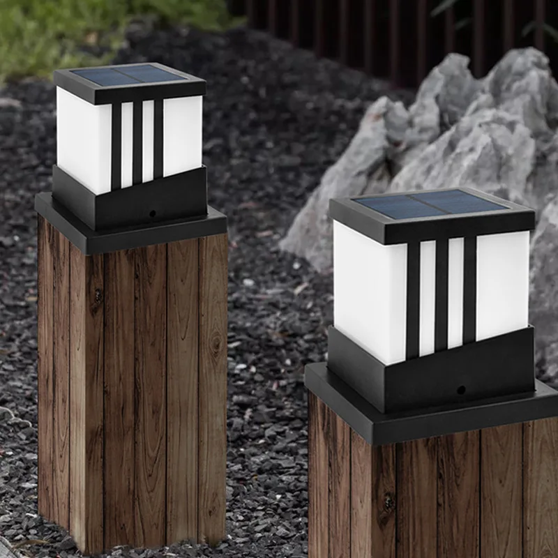 

Solar Garden Light Column Head Lamp Outdoor Waterproof Column Lamp Garden Villa Wall Lamp Courtyard Landscape Lamp